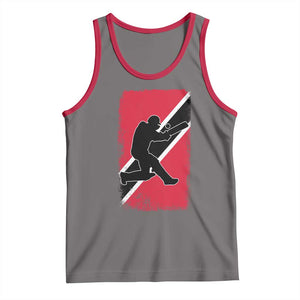 Trinidad and Tobago Cricket Tank Top Retro Vintage Sport Trini Trinidadian Flag Cricket Fan TS10 Deep Heather Red Print Your Wear