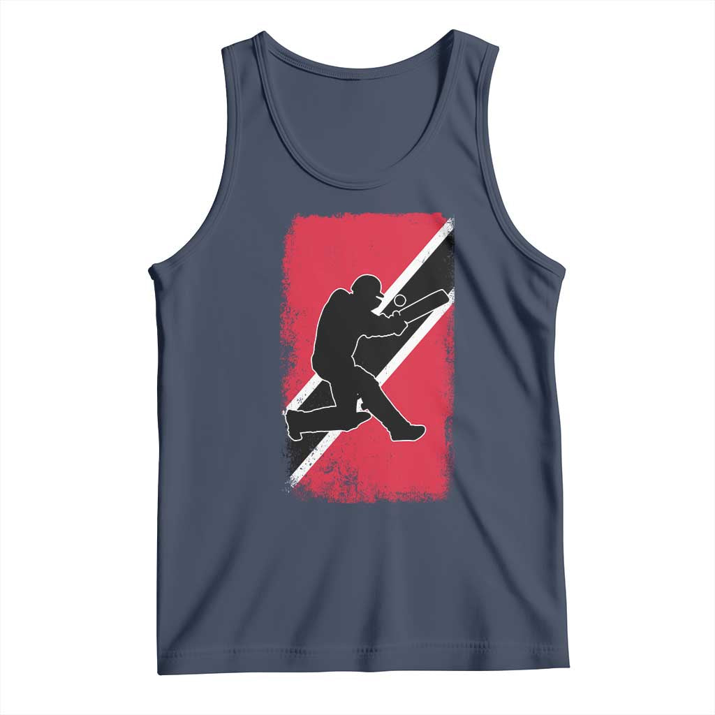 Trinidad and Tobago Cricket Tank Top Retro Vintage Sport Trini Trinidadian Flag Cricket Fan TS10 Navy Print Your Wear