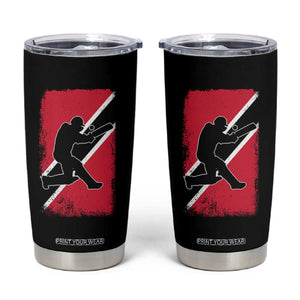 Trinidad and Tobago Cricket Tumbler Cup Retro Vintage Sport Trini Trinidadian Flag Cricket Fan TS10 Black Print Your Wear