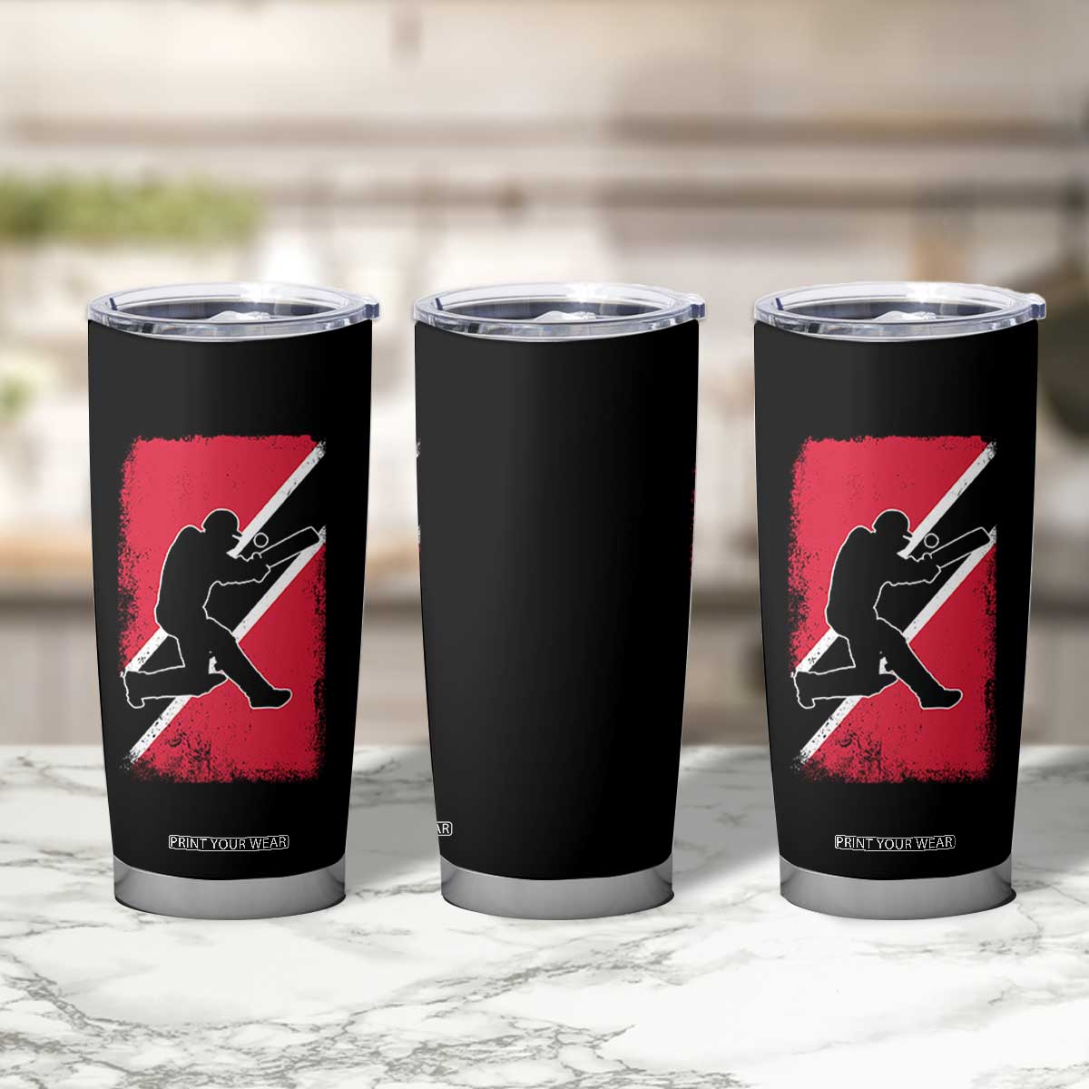 Trinidad and Tobago Cricket Tumbler Cup Retro Vintage Sport Trini Trinidadian Flag Cricket Fan TS10 Print Your Wear