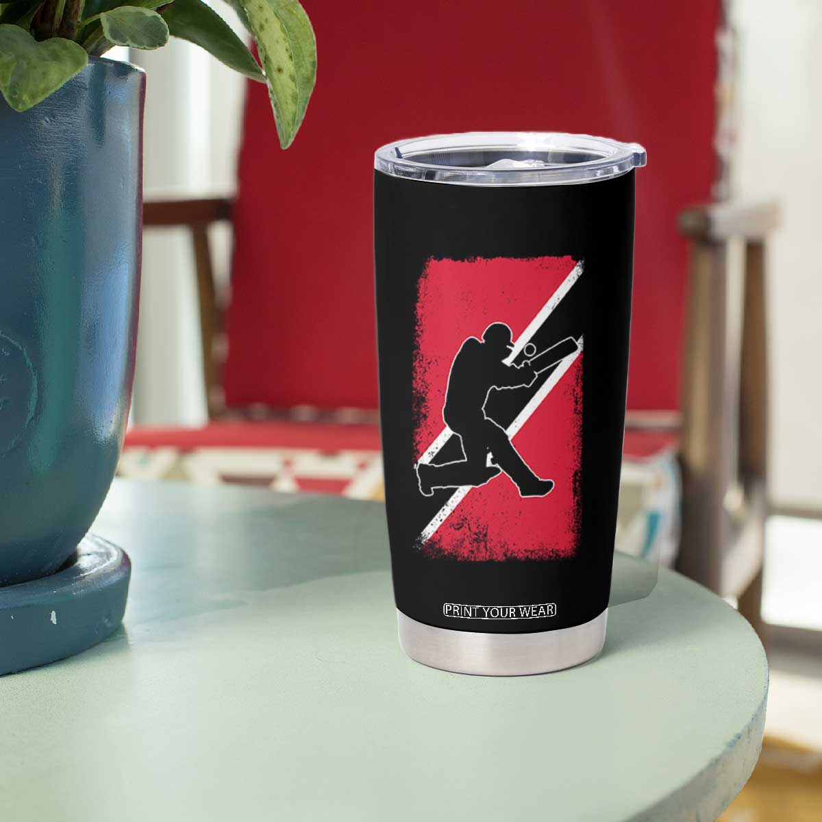 Trinidad and Tobago Cricket Tumbler Cup Retro Vintage Sport Trini Trinidadian Flag Cricket Fan TS10 Print Your Wear