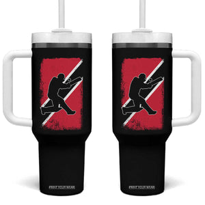 Trinidad and Tobago Cricket Tumbler With Handle Retro Vintage Sport Trini Trinidadian Flag Cricket Fan TS10 One Size: 40 oz Black Print Your Wear