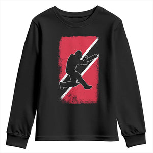 Trinidad and Tobago Cricket Youth Sweatshirt Retro Vintage Sport Trini Trinidadian Flag Cricket Fan TS10 Black Print Your Wear