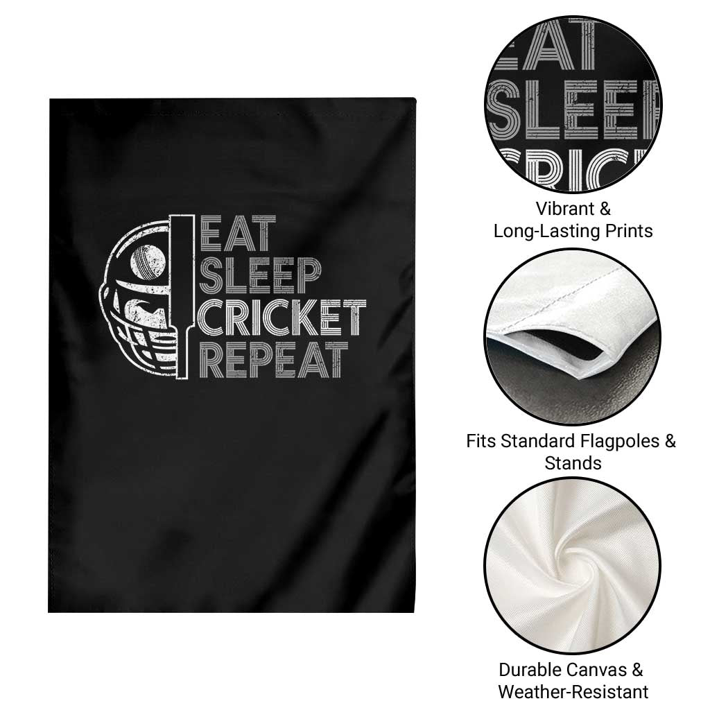 Eat Sleep Cricket Repeat Garden Flag Retro Vintage Cricket Gifts TS10 Print Your Wear