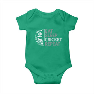 Eat Sleep Cricket Repeat Baby Onesie Retro Vintage Cricket Gifts TS10 Irish Green Print Your Wear