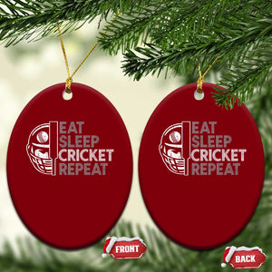 Eat Sleep Cricket Repeat Ceramic Ornament Retro Vintage Cricket Gifts TS10 Print Your Wear