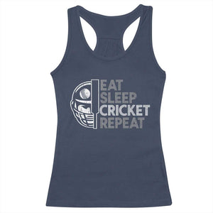 Eat Sleep Cricket Repeat Racerback Tank Top Retro Vintage Cricket Gifts TS10 Navy Print Your Wear