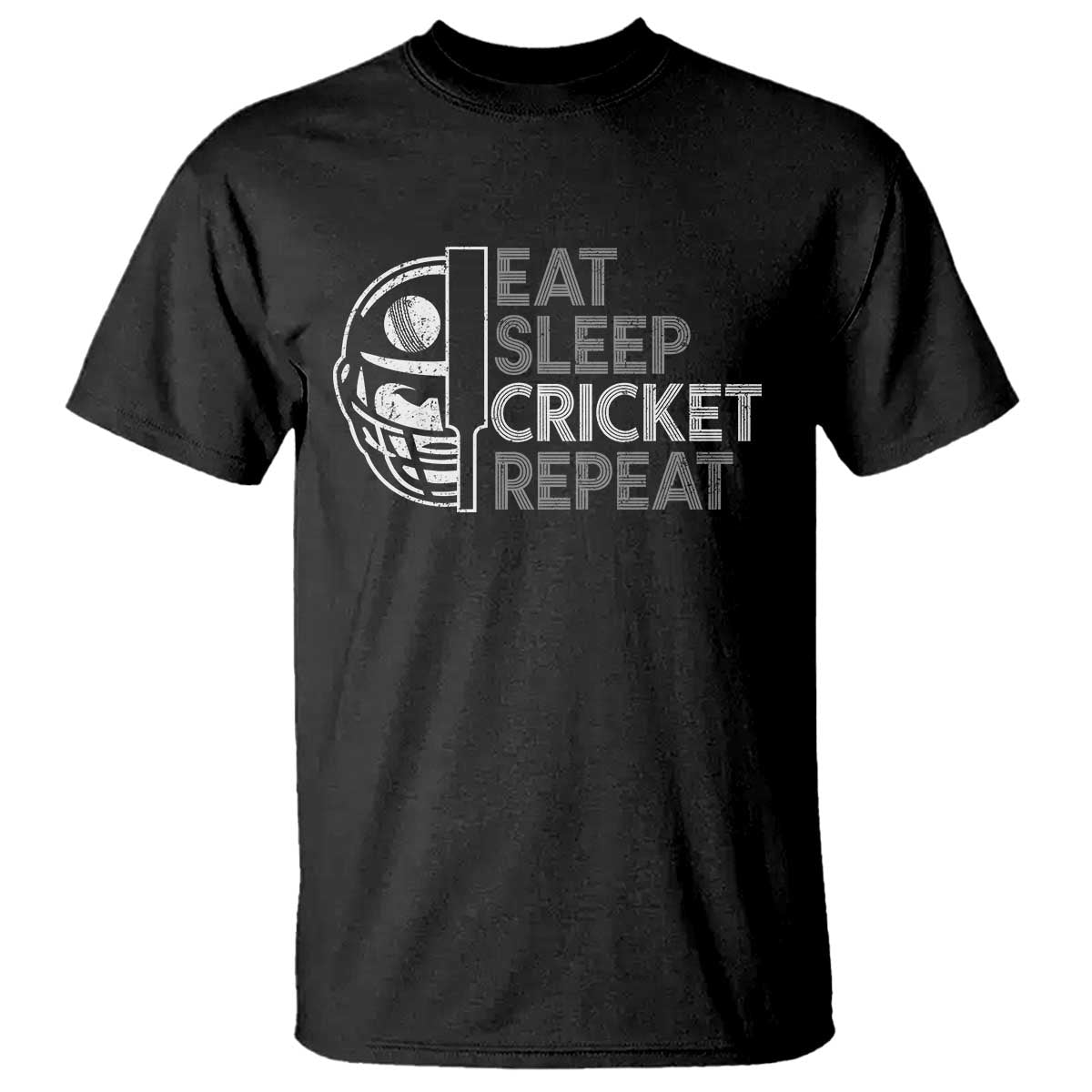 Eat Sleep Cricket Repeat T Shirt Retro Vintage Cricket Gifts TS10 Black Print Your Wear