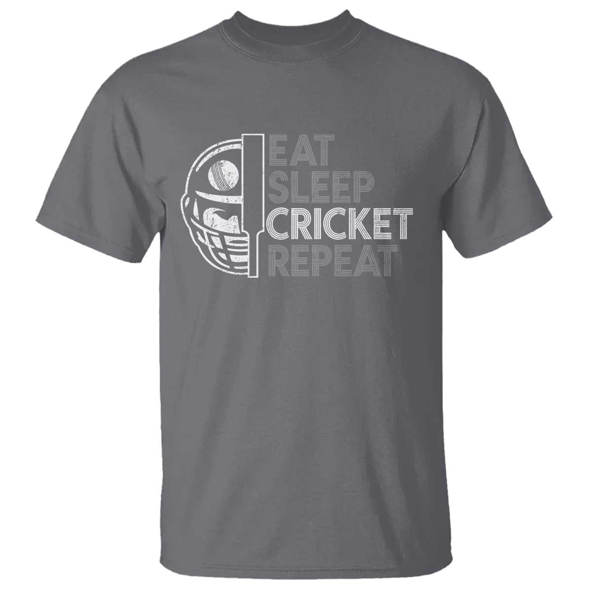 Eat Sleep Cricket Repeat T Shirt Retro Vintage Cricket Gifts TS10 Charcoal Print Your Wear
