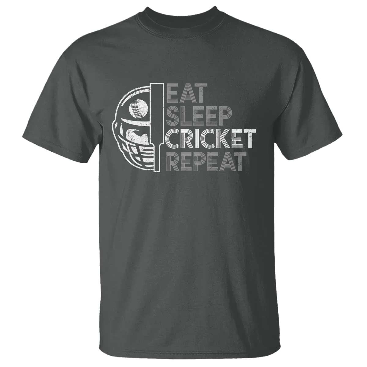 Eat Sleep Cricket Repeat T Shirt Retro Vintage Cricket Gifts TS10 Dark Heather Print Your Wear