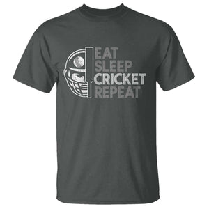 Eat Sleep Cricket Repeat T Shirt Retro Vintage Cricket Gifts TS10 Dark Heather Print Your Wear