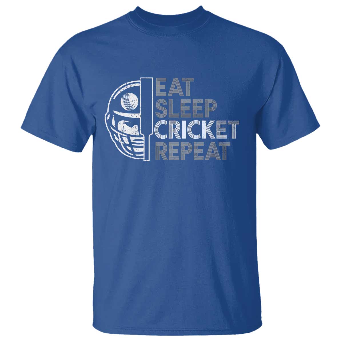 Eat Sleep Cricket Repeat T Shirt Retro Vintage Cricket Gifts TS10 Royal Blue Print Your Wear