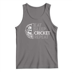 Eat Sleep Cricket Repeat Tank Top Retro Vintage Cricket Gifts TS10 Deep Heather Print Your Wear