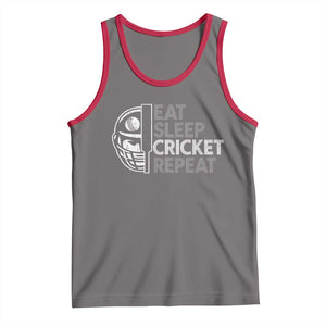 Eat Sleep Cricket Repeat Tank Top Retro Vintage Cricket Gifts TS10 Deep Heather Red Print Your Wear