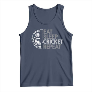 Eat Sleep Cricket Repeat Tank Top Retro Vintage Cricket Gifts TS10 Navy Print Your Wear