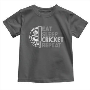 Eat Sleep Cricket Repeat Toddler T Shirt Retro Vintage Cricket Gifts TS10 Dark Heather Print Your Wear