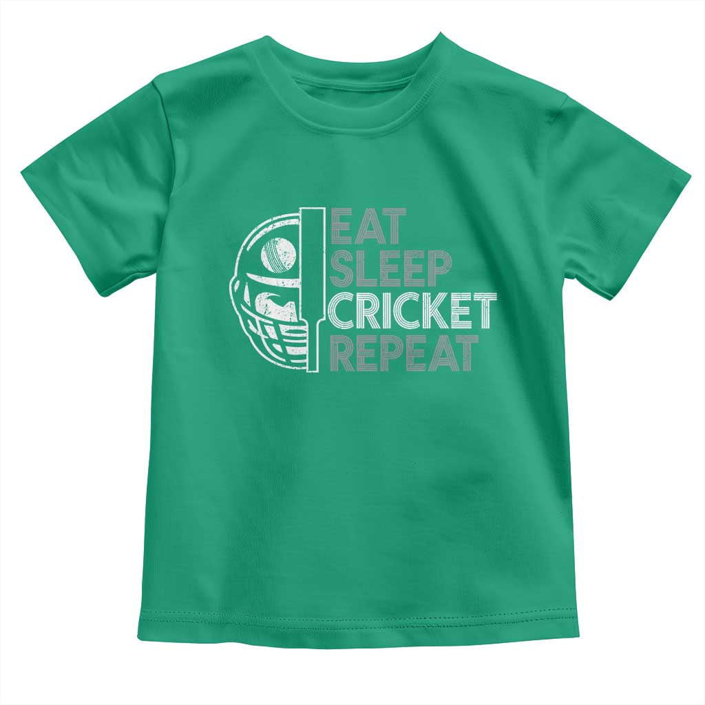 Eat Sleep Cricket Repeat Toddler T Shirt Retro Vintage Cricket Gifts TS10 Irish Green Print Your Wear