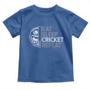 Eat Sleep Cricket Repeat Toddler T Shirt Retro Vintage Cricket Gifts TS10 Royal Blue Print Your Wear