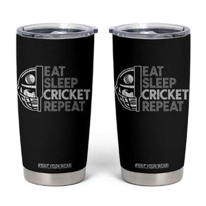 Eat Sleep Cricket Repeat Tumbler Cup Retro Vintage Cricket Gifts TS10 Black Print Your Wear