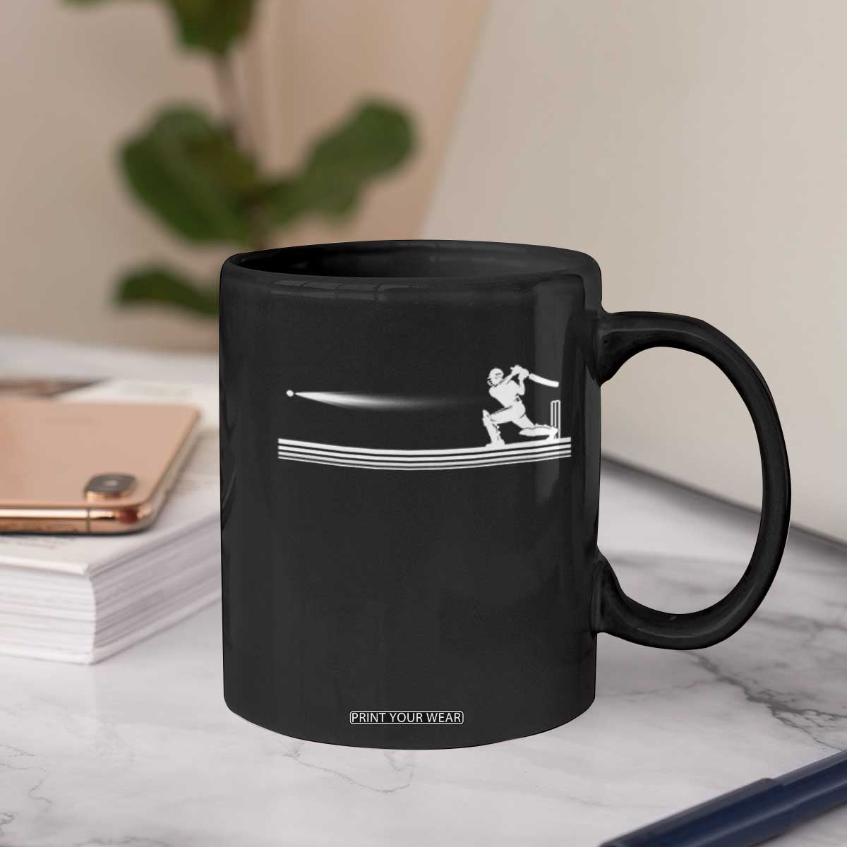 Cricket Player Coffee Mug Powerful Batsman Shot Cricket Gifts TS10 Print Your Wear