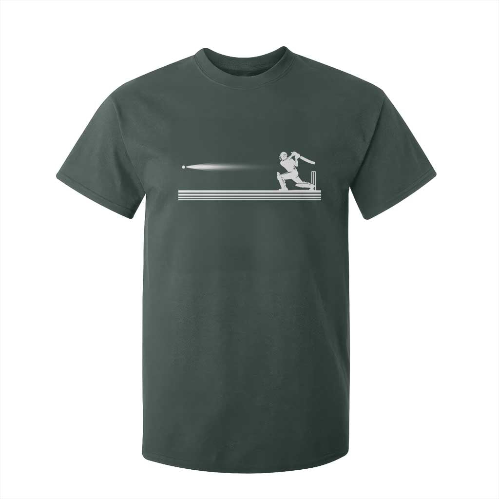 Cricket Player T Shirt For Kid Powerful Batsman Shot Cricket Gifts TS10 Dark Forest Green Print Your Wear