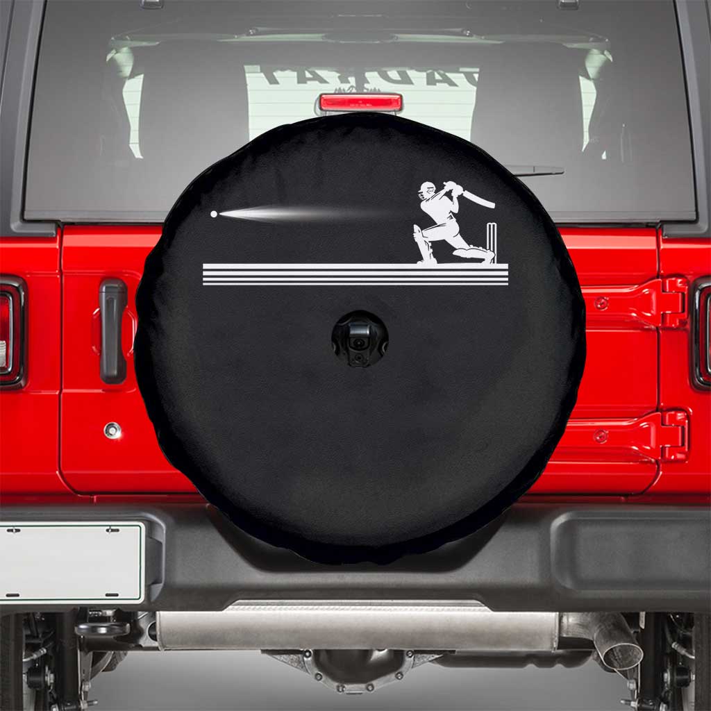 Cricket Player Spare Tire Cover Powerful Batsman Shot Cricket Gifts TS10 Black Print Your Wear