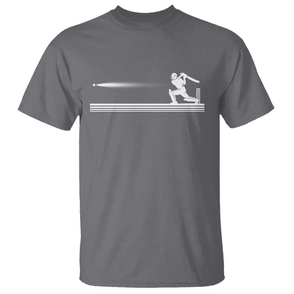 Cricket Player T Shirt Powerful Batsman Shot Cricket Gifts TS10 Charcoal Print Your Wear