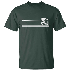 Cricket Player T Shirt Powerful Batsman Shot Cricket Gifts TS10 Dark Forest Green Print Your Wear