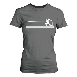 Cricket Player T Shirt For Women Powerful Batsman Shot Cricket Gifts TS10 Dark Heather Print Your Wear