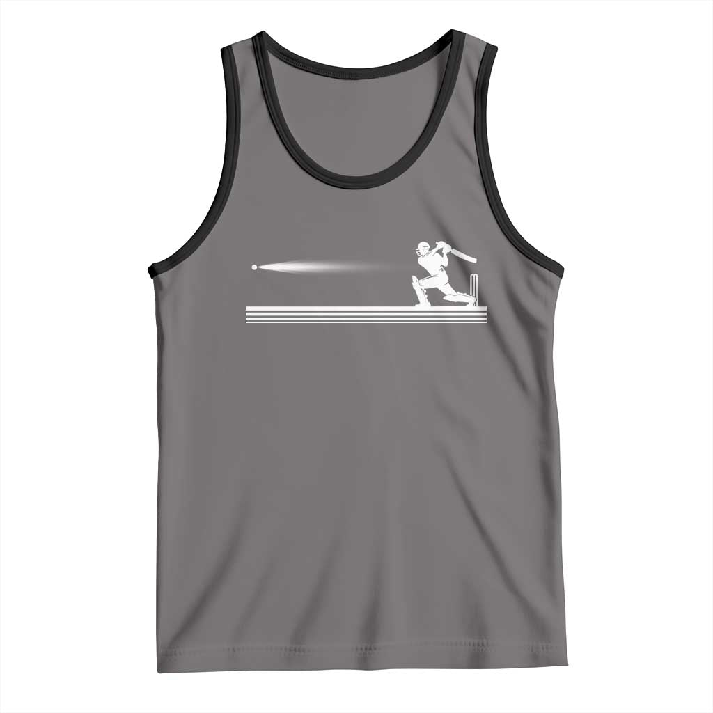 Cricket Player Tank Top Powerful Batsman Shot Cricket Gifts TS10 Deep Heather Black Print Your Wear