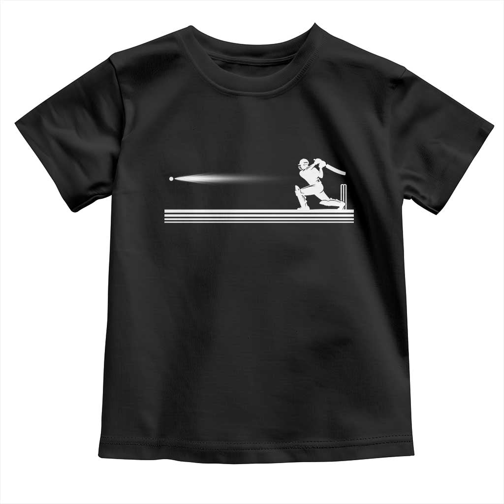 Cricket Player Toddler T Shirt Powerful Batsman Shot Cricket Gifts TS10 Black Print Your Wear