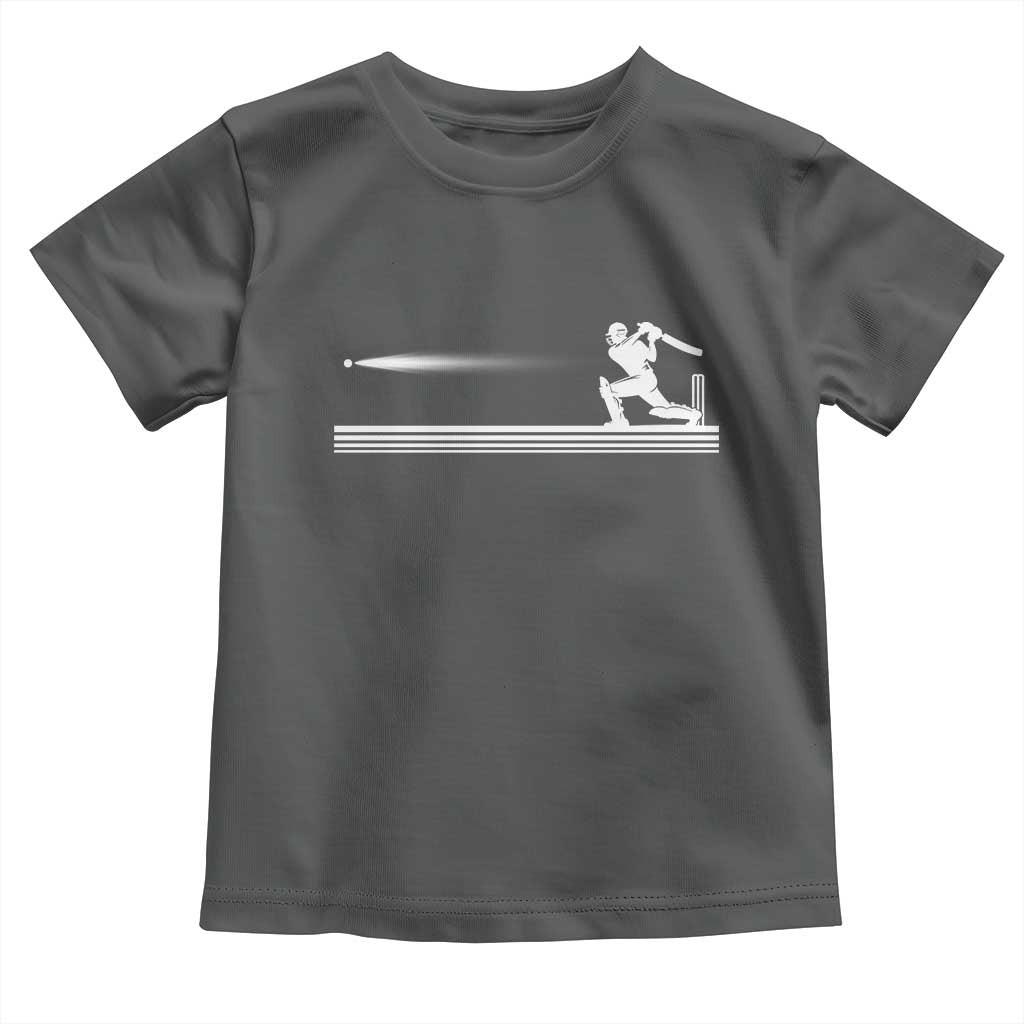 Cricket Player Toddler T Shirt Powerful Batsman Shot Cricket Gifts TS10 Dark Heather Print Your Wear