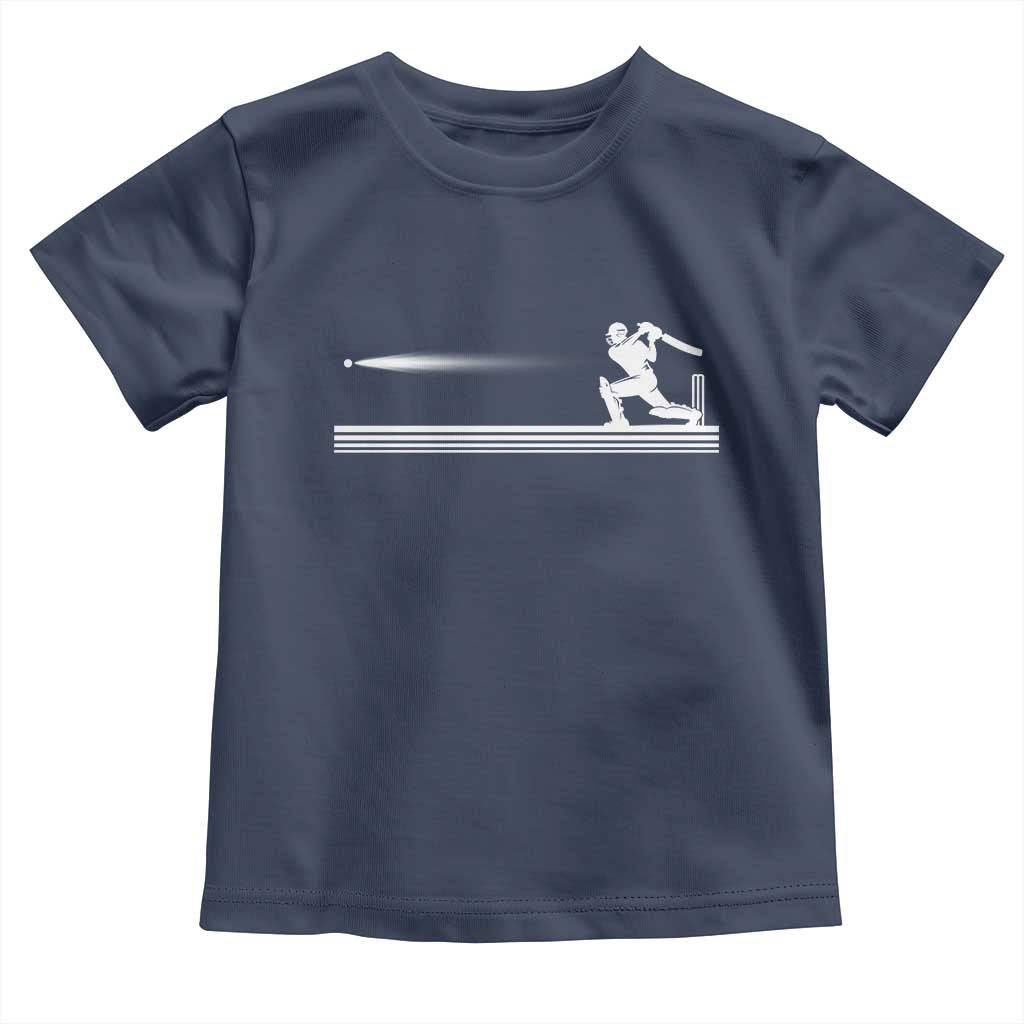 Cricket Player Toddler T Shirt Powerful Batsman Shot Cricket Gifts TS10 Navy Print Your Wear
