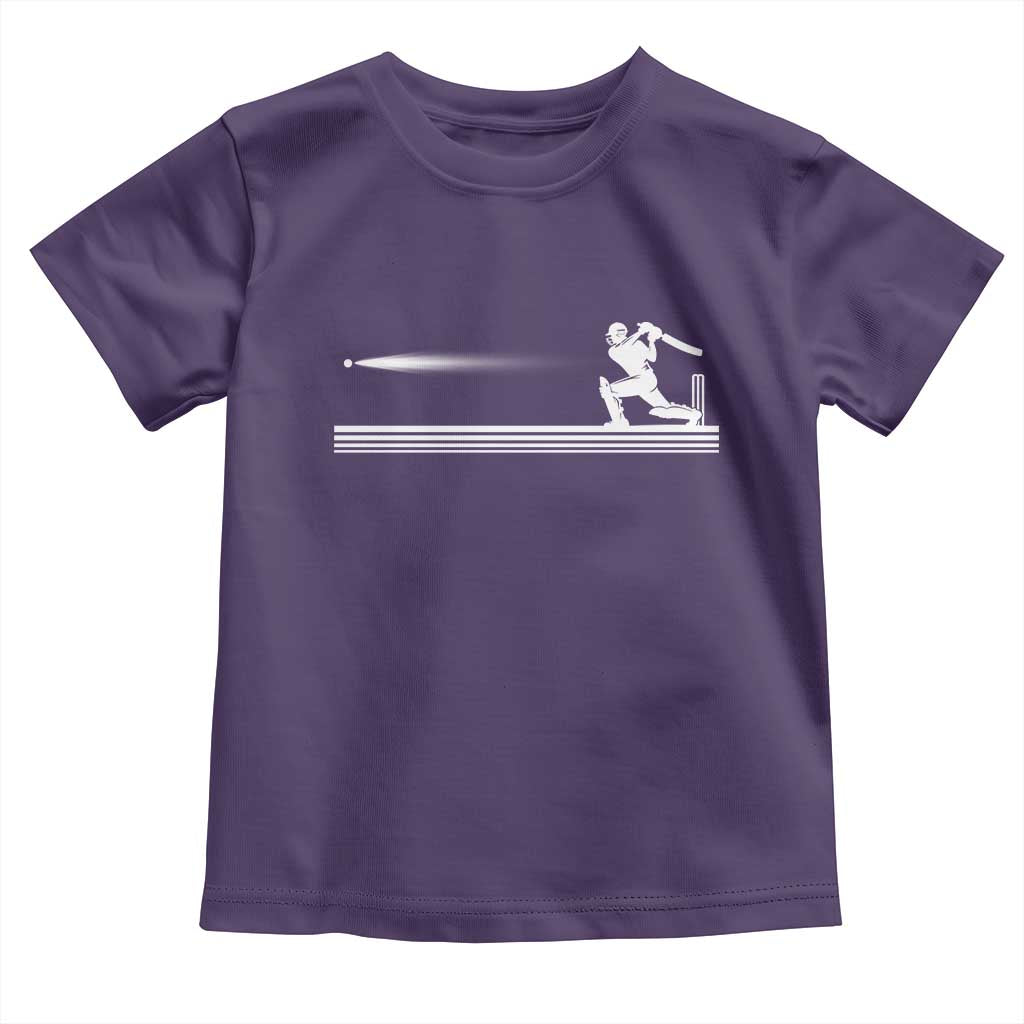 Cricket Player Toddler T Shirt Powerful Batsman Shot Cricket Gifts TS10 Purple Print Your Wear