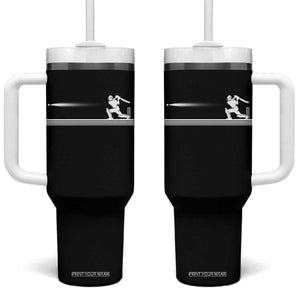Cricket Player Tumbler With Handle Powerful Batsman Shot Cricket Gifts TS10 One Size: 40 oz Black Print Your Wear