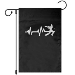 Cricket Player Garden Flag Cricket Heartbeat Batsman TS10 Black Print Your Wear