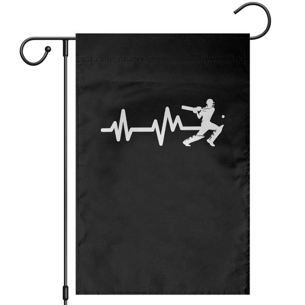 Cricket Player Garden Flag Cricket Heartbeat Batsman TS10 Black Print Your Wear