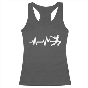 Cricket Player Racerback Tank Top Cricket Heartbeat Batsman TS10 Dark Heather Print Your Wear