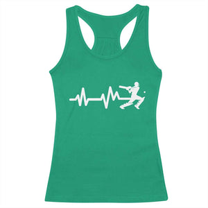 Cricket Player Racerback Tank Top Cricket Heartbeat Batsman TS10 Irish Green Print Your Wear