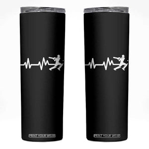 Cricket Player Skinny Tumbler Cricket Heartbeat Batsman TS10 Black Print Your Wear
