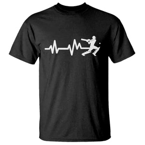 Cricket Player T Shirt Cricket Heartbeat Batsman TS10 Black Print Your Wear