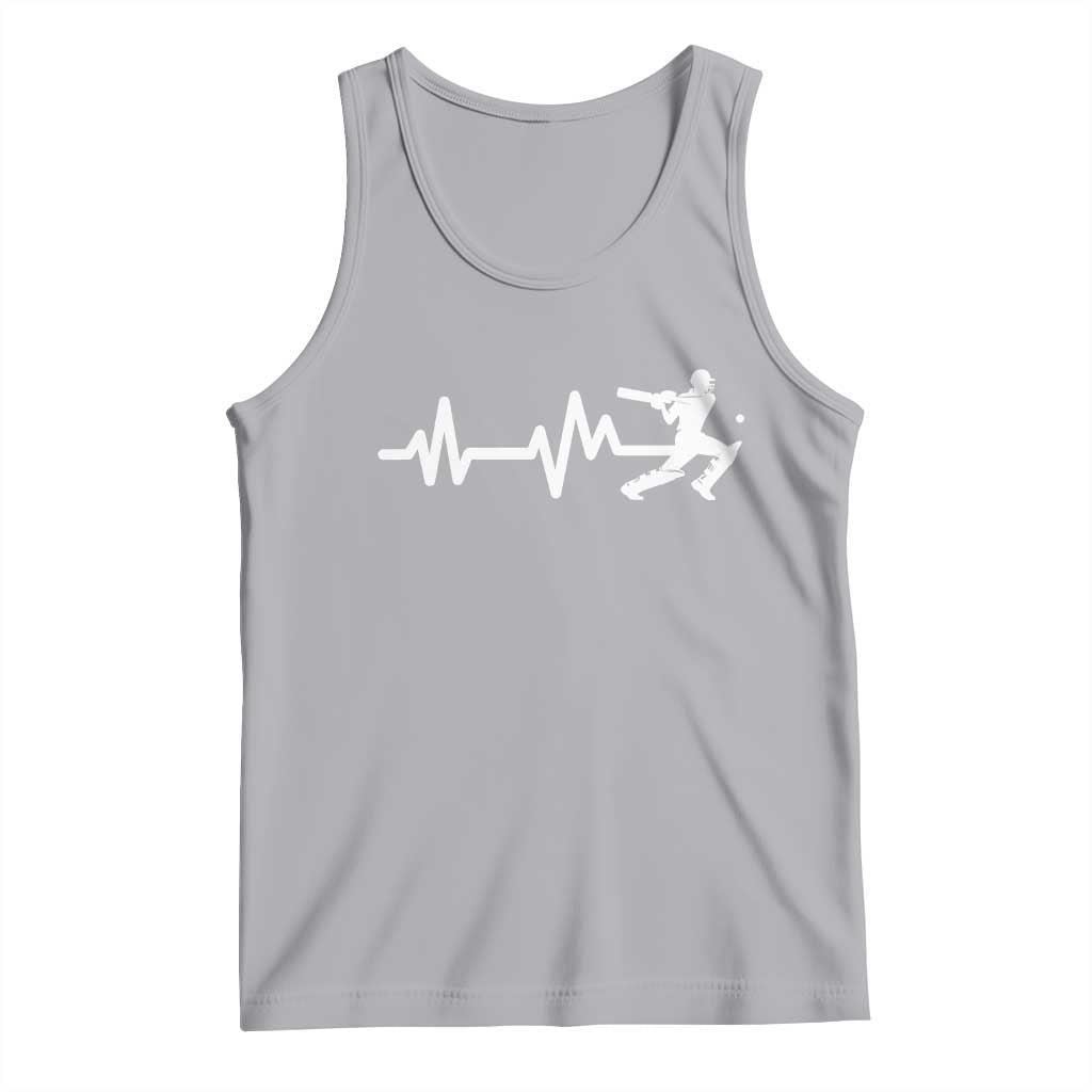 Cricket Player Tank Top Cricket Heartbeat Batsman TS10 Athletic Heather Print Your Wear