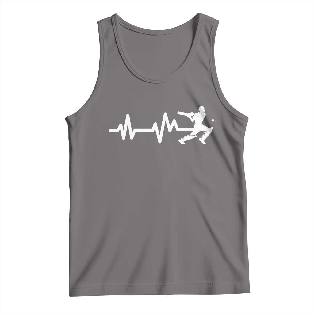 Cricket Player Tank Top Cricket Heartbeat Batsman TS10 Deep Heather Print Your Wear