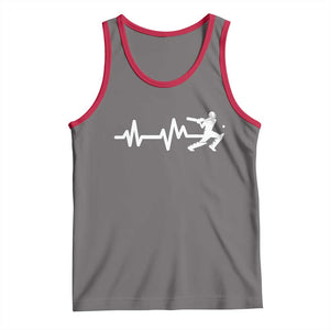Cricket Player Tank Top Cricket Heartbeat Batsman TS10 Deep Heather Red Print Your Wear
