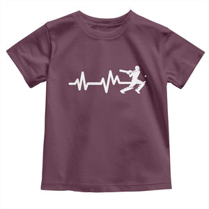 Cricket Player Toddler T Shirt Cricket Heartbeat Batsman TS10 Maroon Print Your Wear