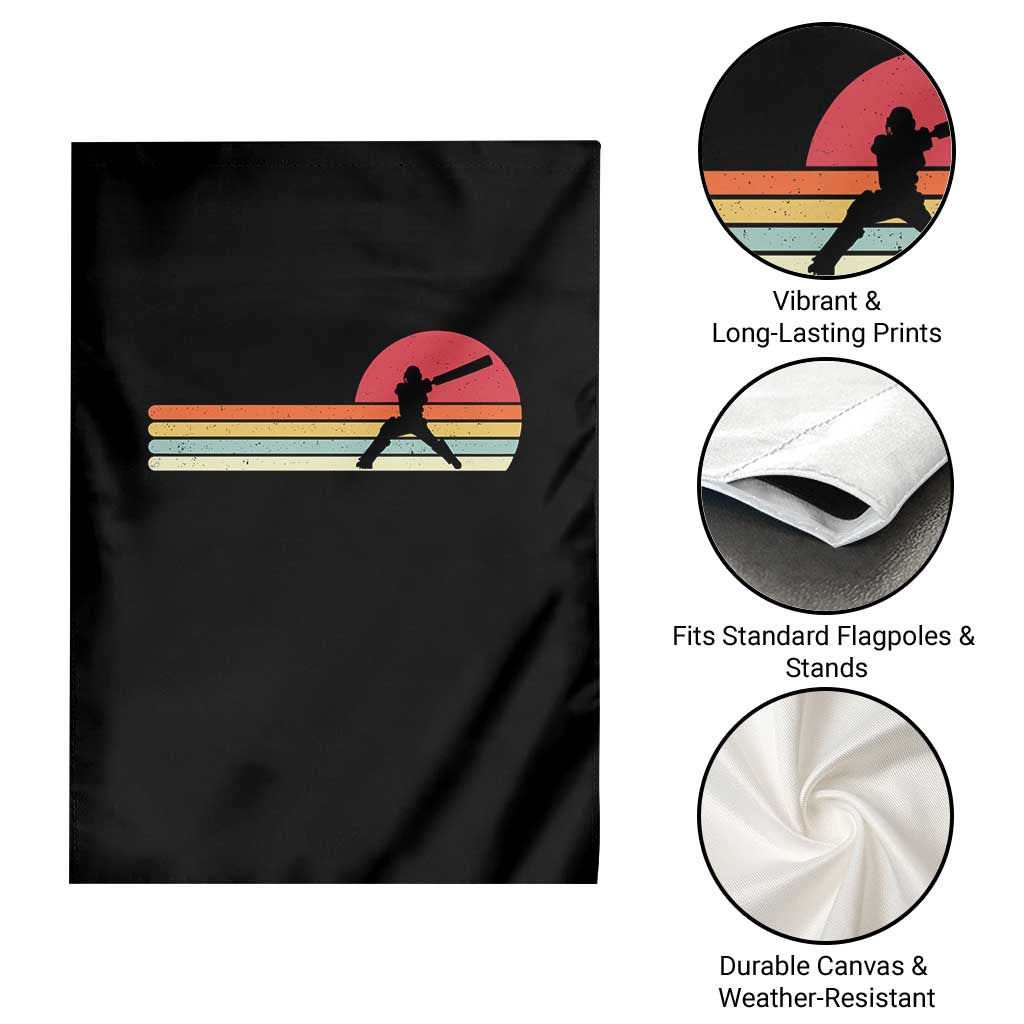Retro Cricket Player Garden Flag Retro Vintage Sport Batsman Cricket Gifts TS10 Print Your Wear