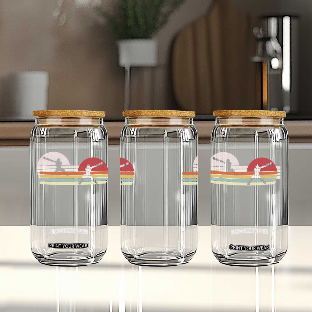 Retro Cricket Player Glass Can Retro Vintage Sport Batsman Cricket Gifts TS10 Print Your Wear