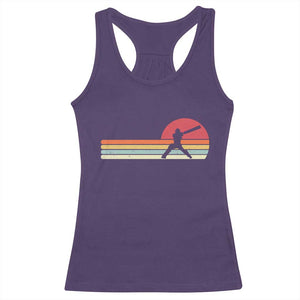 Retro Cricket Player Racerback Tank Top Retro Vintage Sport Batsman Cricket Gifts TS10 Purple Print Your Wear