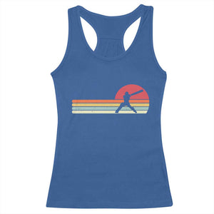Retro Cricket Player Racerback Tank Top Retro Vintage Sport Batsman Cricket Gifts TS10 Royal Blue Print Your Wear