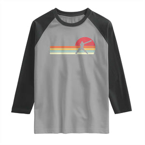Retro Cricket Player Raglan Shirt Retro Vintage Sport Batsman Cricket Gifts TS10 Sport Gray Black Print Your Wear